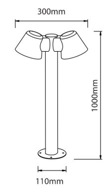 dimensiones doble bolardo